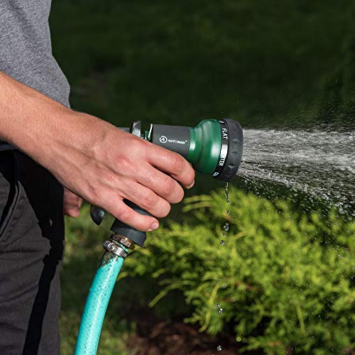 -Garden-Hose-Nozzle, ABS Water Spray Nozzle with 7 Adjustable Watering Patterns, Slip Resistant for Watering Plants, Lawn&amp; Garden, Washing Cars, Cleaning, Showering Pets &amp; Outdoor Fun.