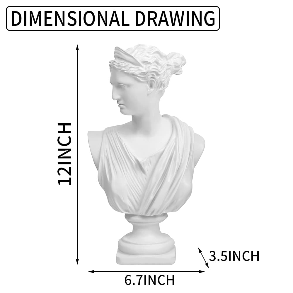 Norrclp 12.5in Greek Statue of Diana, Classic Roman Bus