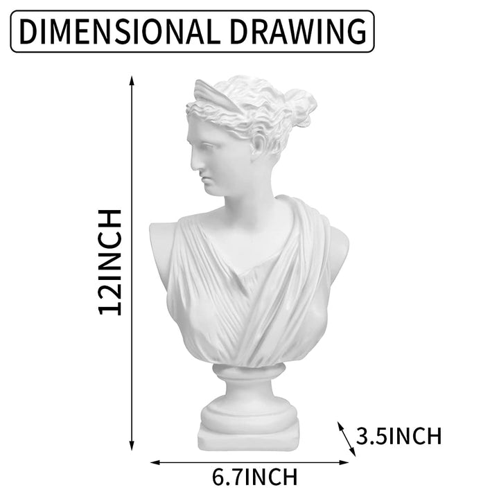 Norrclp 12.5in Greek Statue of Diana, Classic Roman Bus