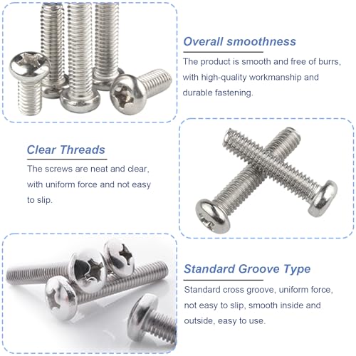30Pcs Extra Long M4-0.7 X 80mm Knob Pull Machine Screws Metric Pan Head Phillips Drive Cross Head Screw 304 Stainless Steel Full Thread Bolts Cabinet Door Drawer Screws