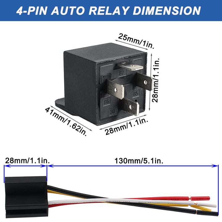 30/40Amp Automotive Relay with Socket Heavy Duty for Truck Car Van Motorcycle Boat Relay 1-Pack 5-Pin 24V DC