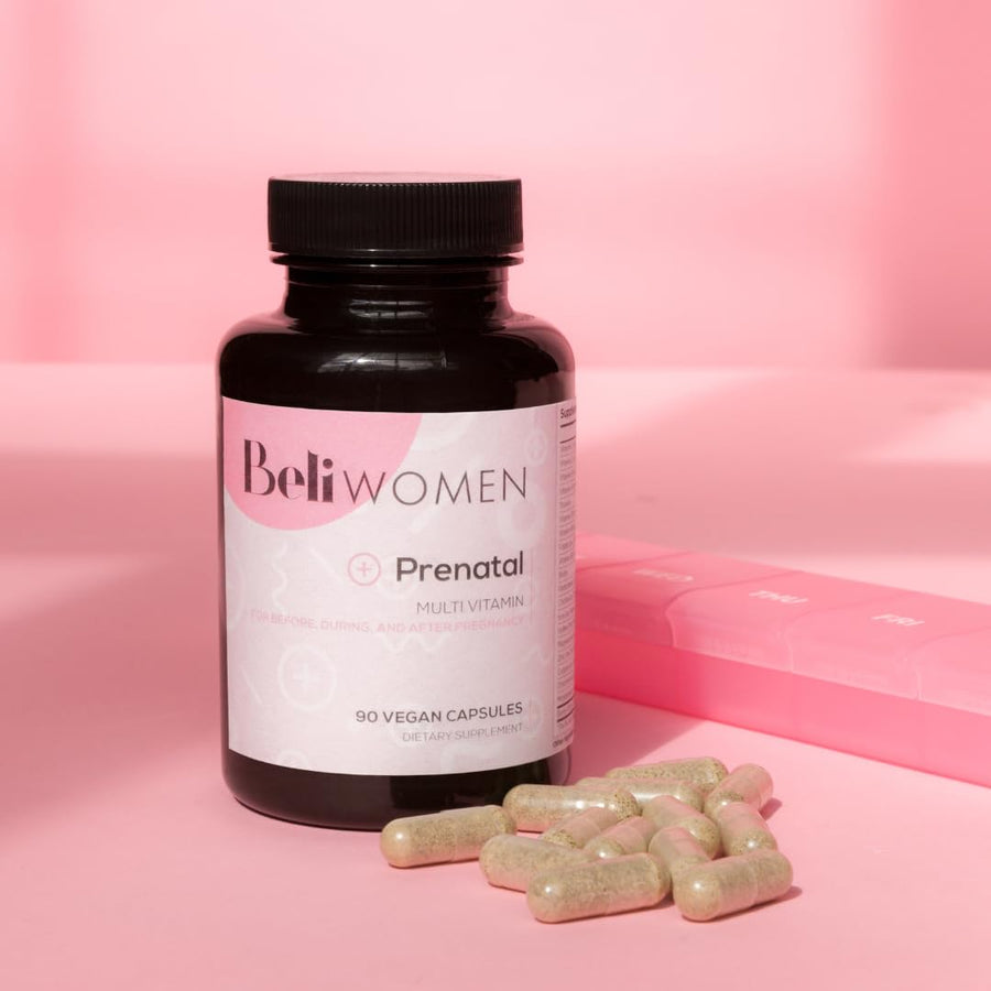 Women Prenatal Multivitamin, for All Stages of Pregnancy, 400mg Choline, Folate, Vitamin D. Supports Egg Quality and Fertility, Gluten & Allergen Free, 90 Vegan Capsules (30-Day Supply)