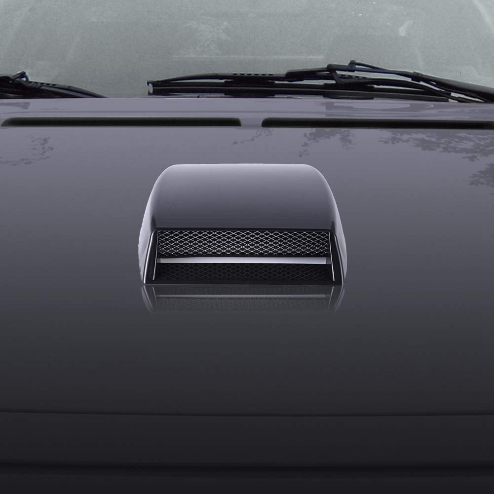 Universal Car Decorative Air Flow Intake Turbo Bonnet Vent Grille Scoop Cover Sticker Hood (Black)