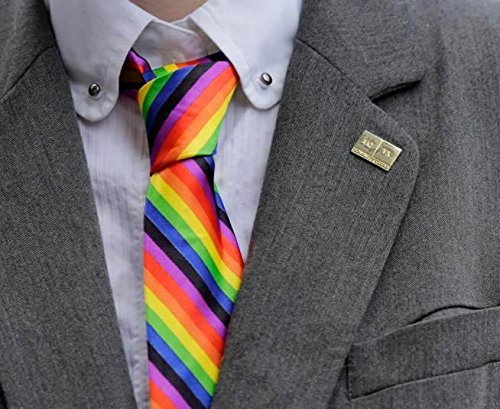 Flairs New York Polka Dots Collection Slim Skinny Neck Tie (Rainbow Pride)