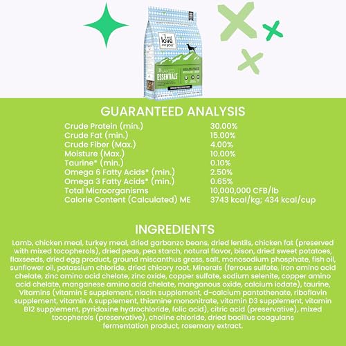 I and love and you Naked Essentials Dry Dog Food - Lamb + Bison - High Protein, Real Meat, No Fillers, Prebiotics + Probiotics, 23lb Bag