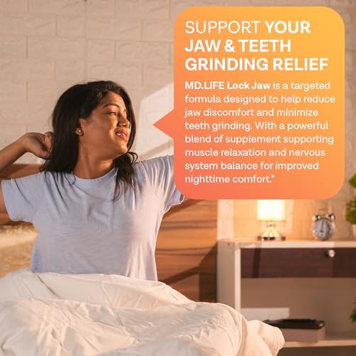 MD.Life Lock Jaw Assistance - for Ongoing TMJ - Help Provide Lock Jaw Assistance TMJ Double Strength Formula - 60 Vegan Capsules Designed for Lock jaw