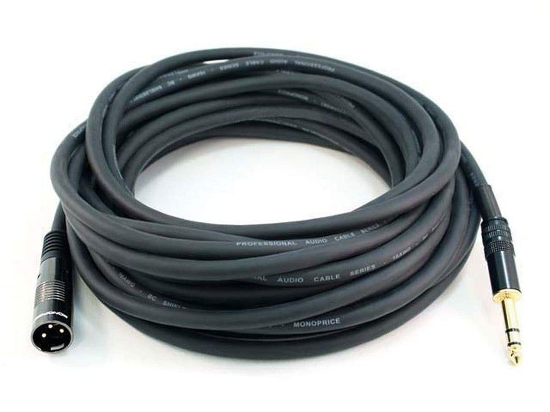 Monoprice XLR Male to 1/4-Inch TRS Male Cable - 10 Feet