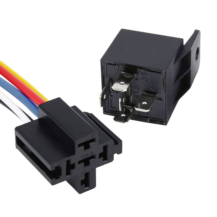 40 Amp 24V DC SPDT Relay Socket - Waterproof 5 Pin Relay Harness (wiress) Plug, Replaces Type: JD-2914 (5pcs) Relay Socket
