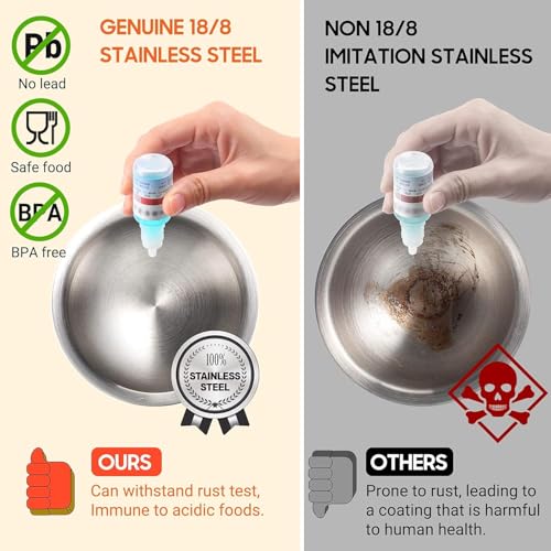 18/8 Stainless Steel Mortar and Pestle with Brush,Pill Crusher,Spice Grinder,Herb Bowl,Pesto Powder