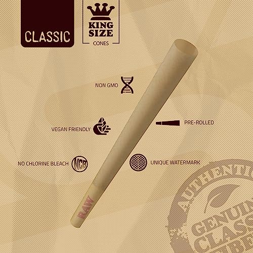 RAW Cones Classic King Size - 100 Pack - Slow Burning P