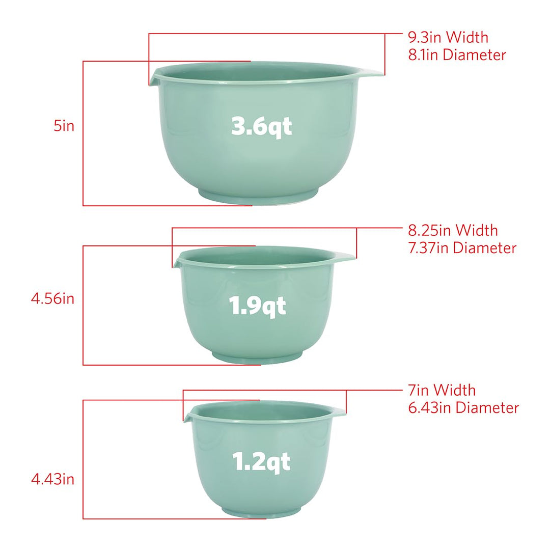 GLAD Mixing Bowls with Pour Spout, Set of 3 | Nesting D