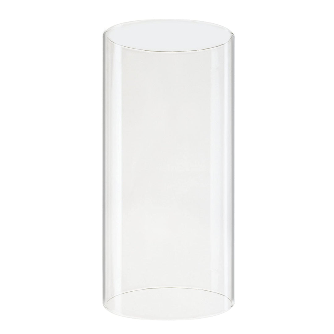 D-3 H-6 Glass Open Ended Hurricane Candleholder Bottomless Cylinder Sleeve Clear Chimney Shade Tube Cover, 1 Piece