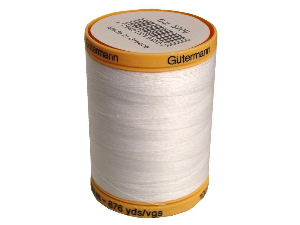 Gutermann 25049 Natural Cotton Thread Solids 876 Yards-White