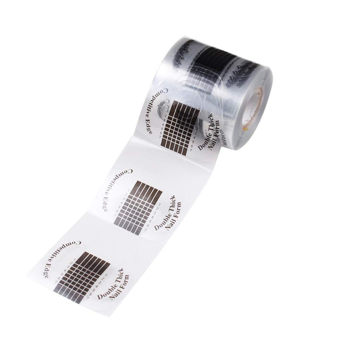 500 Pcs/Roll Nail Form Stickers Black Clear Nail Art Guide Form Acrylic UV Gel Tips Extension