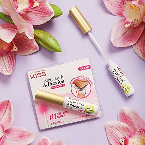 Strip Lash Adhesive, Lash Glue, 24hr Strip Eyelash Adhesive, Clear, Includes Lash Adhesive, Long Lasting Wear, Can Be Used with Strip Lashes and Lash Clusters