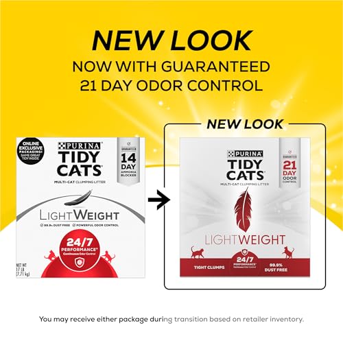 Purina LightWeight, Low Dust, Clumping Cat Litter Odor Control 24/7 Performance Multi Cat Litter - 17 lb. Box