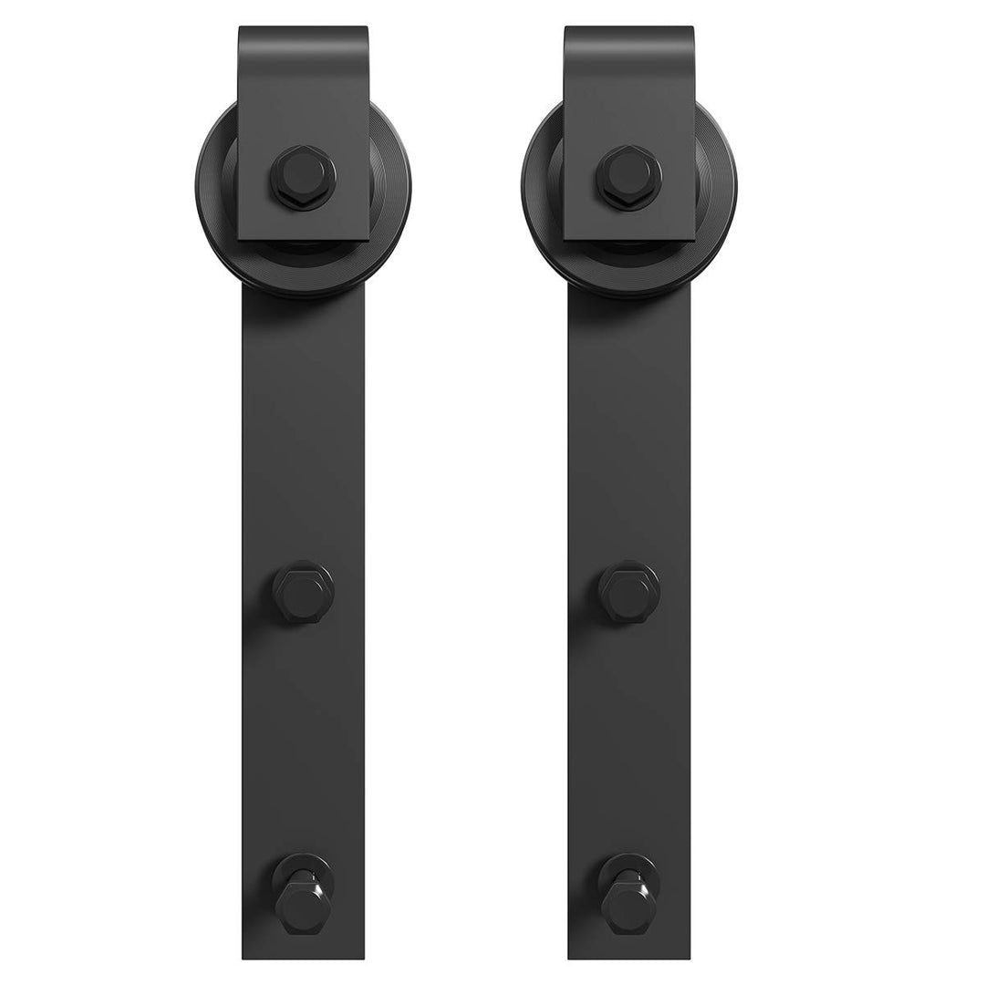 Sliding Barn Door Hardware Hangers 2pcs (Black) (J Shape Hangers)