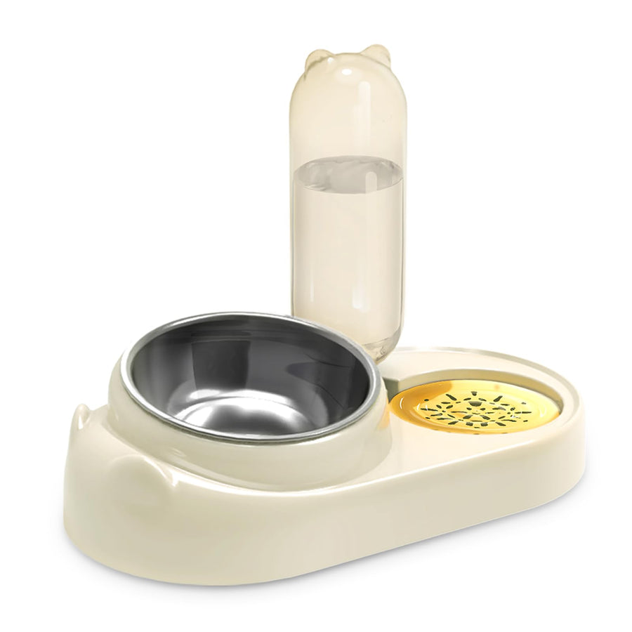Cat Bowls, Pet Food Bowls, 15° Tilted Cat Bowl for Indoor Cats, Dog Food and Water Bowl Set