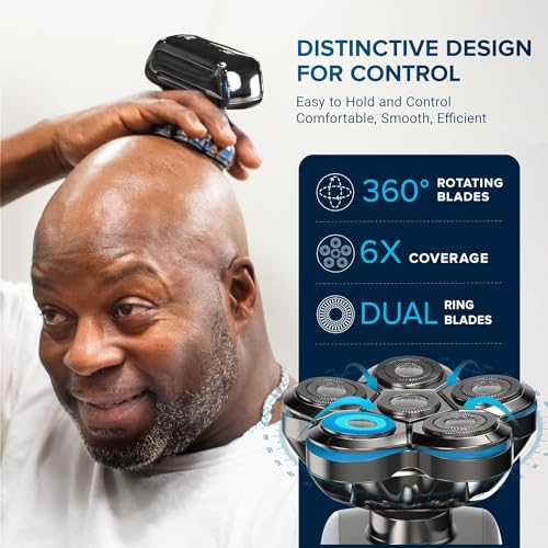 AidallsWellup Head Shavers for Bald Men: As Seen on NBC Select Cordless Head Shaver - Waterproof Electric Razor Grooming Kit, Dry Wet Shaving for Men