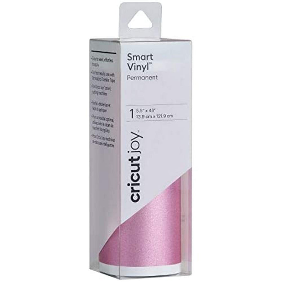 Smart Permanent Vinyl (5.5in x 48in, Shimmer Pink) for Joy machine - matless cutting for shapes up to 4ft, & repeated cuts up to 20ft