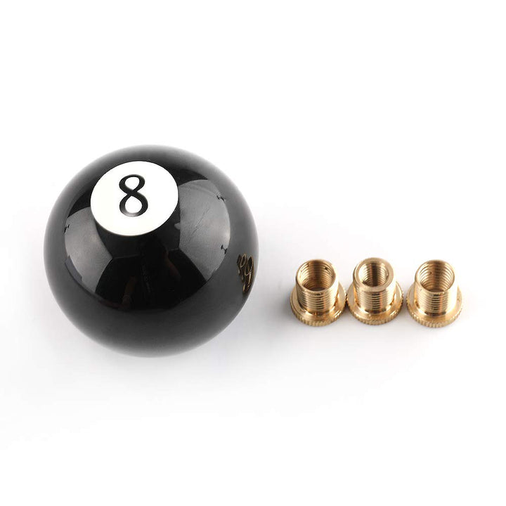 Shift Knob Manual Gear Shift Lever Round Ball 8 Ball Unviersal 4 5 6 Speed with 3 Adapters Black