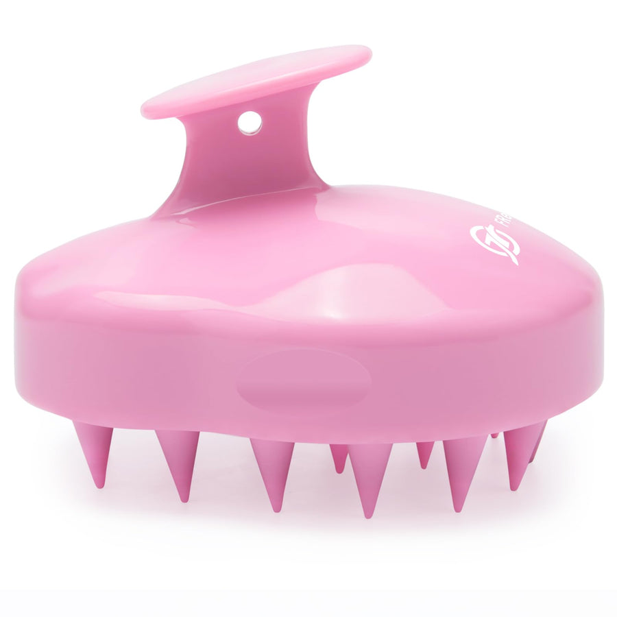 Hair Scalp Massager Shampoo Brush, FReatech Scalp Massage Brush for Scalp Care Hair Cleaning Shower, Soft Silicone Comb for Men, Women, Kids and Pets - Pink