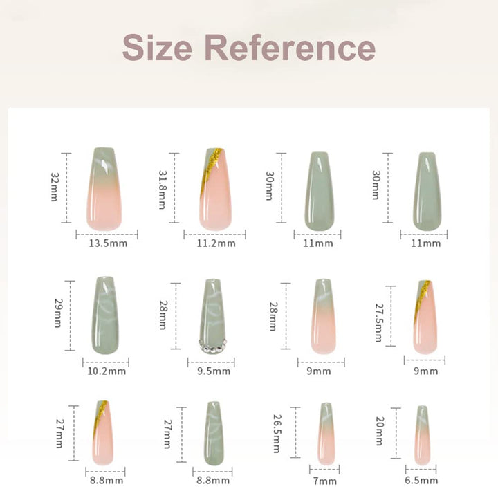 24Pcs Press on Nails Long Square Coffin Fake Nails Diamond False Nails Rhinestone Glossy Ballerina Clip on Nails Full Cover Fake Nails for Women and Girls (Diamond False Nails-F)