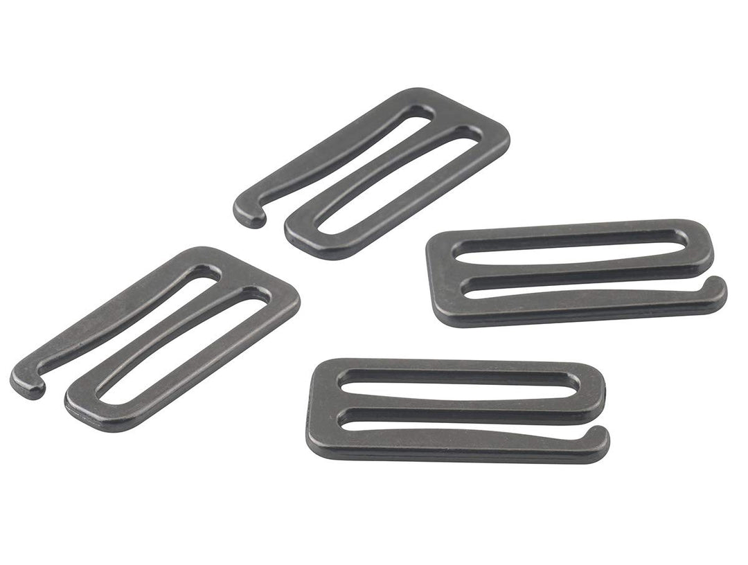 Metal Replacement Bra Strap Slide Hook Swimsuit Bra Hooks (Gun Metal 1 inch)