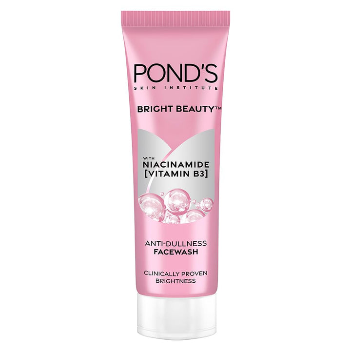POND'S Bright Beauty Anti-Dullness & Brightening Facewash With Niacinamide | For Glass-Skin Like Shine And With 4X Visibly Brighter Skin, 50Gm