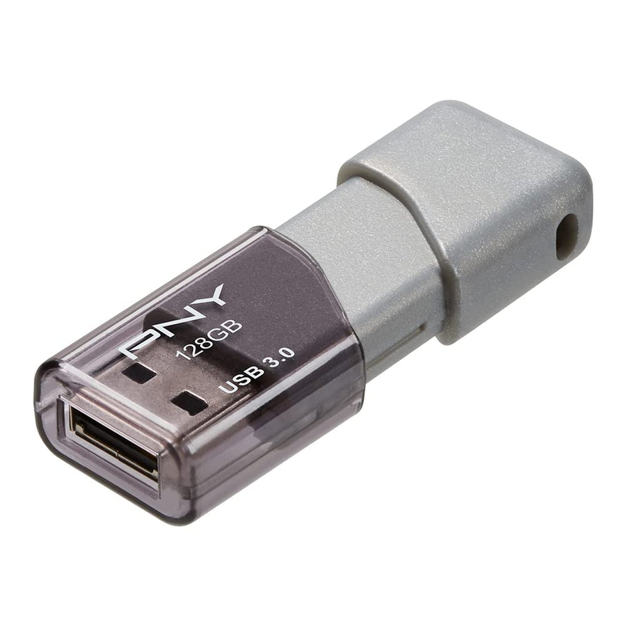 PNY 128GB Turbo Attache 3 USB 3.0 Flash Drive, Grey (Pa