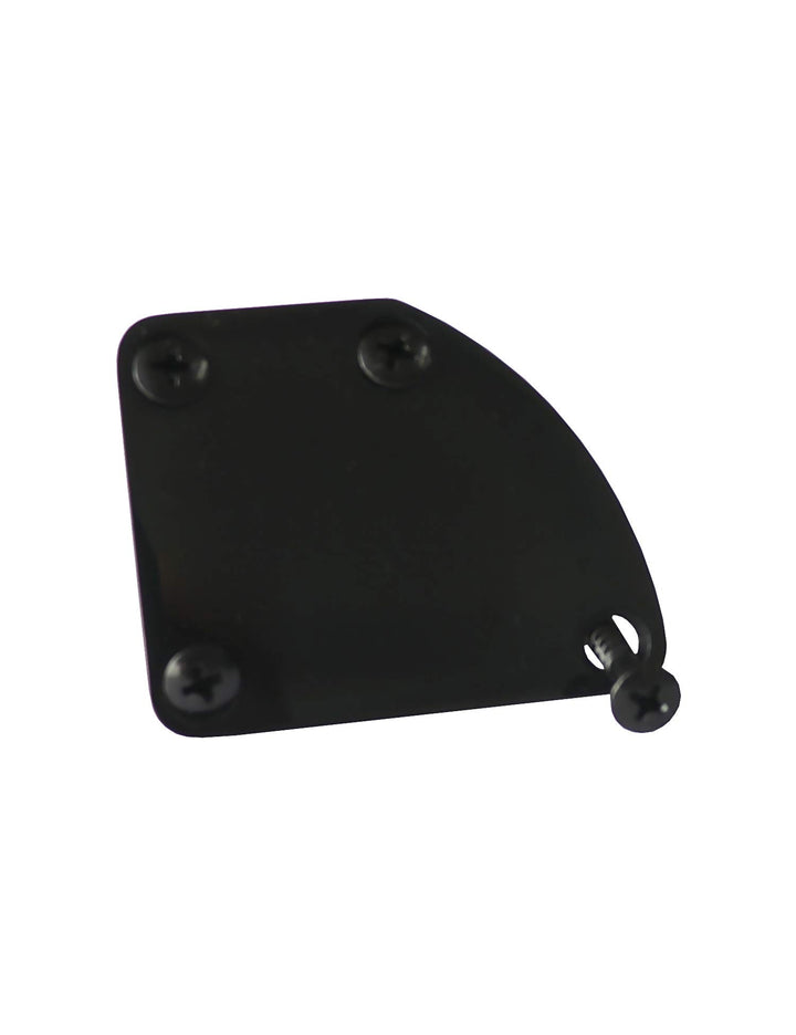 Electric Guitar Neck Plate Curved Cutaway Semi Round Neck Joint Back Mounting Plate 4 Holes with Screws Compatible with Stratocaster Telecaster Style Guitar Bass Parts Replacement