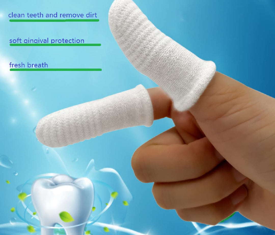 4 Sets White Dog and Cat Toothbrush,1 Set for Two Fingers,Fingers Dog Toothbrushes for Dog Dental Care and Dog Teeth Cleaning, Comfortable, Durable and Washable