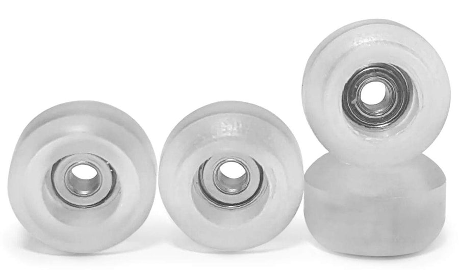 CNC Polyurethane Fingerboard Bearing Wheels, Clear - Set of 4 Wheels - Durable Material with a Hard Durometer -