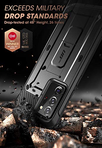 Unicorn Beetle Pro Series Case for Samsung Galaxy Note 20 Ultra (2020 Release), Full-Body Rugged Holster & Kickstand Without Built-in Screen Protector (Black)
