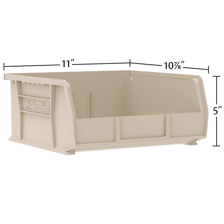 30235 AkroBins Plastic Storage Bins, Space-Saving Stackable Bins, Garage Organization Bins, Pantry Organization, Craft Storage, 11-Inch x 11-Inch x 5-Inch, Blue, 6-Pack