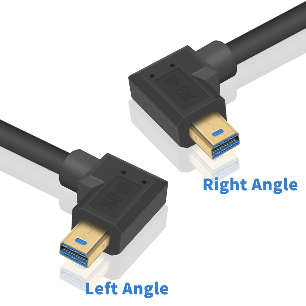 Poyiccot 90 Degree Mini Displayport Cable 8k@60hz, Left