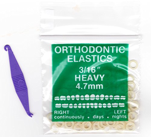3/16 inch Orthodontic Elastic Rubber Bands 300 Pack Nat