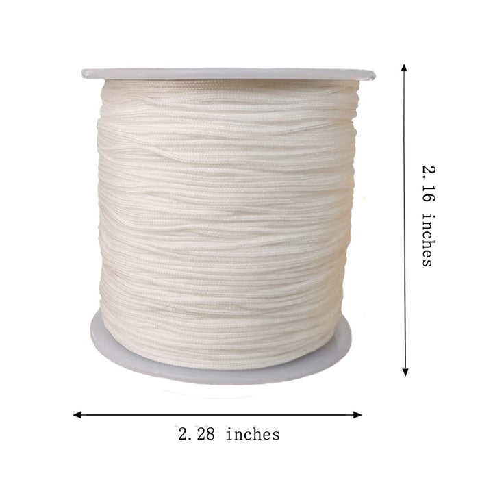 Xiezyu 109 Yards 0.8 mm Nylon Cord Thread Beading String for Macrame Bracelets Chinese Knotting,Necklaces,Pendant,Jewelry Making (White)