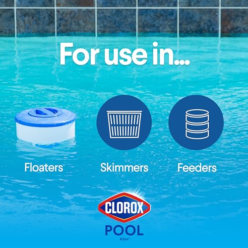 CLOROX Pool&amp;Spa XtraBlue 3” Chlorinating Tablets, Kills Bacteria &amp; Stops Algae, 5 LB