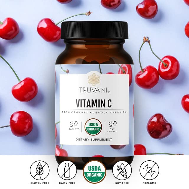 Vitamin C | USDA Organic | High Absorption, Antioxidant Supplement, Higher Bioavailability Immune System Support | Made with Real Food | 30 Servings