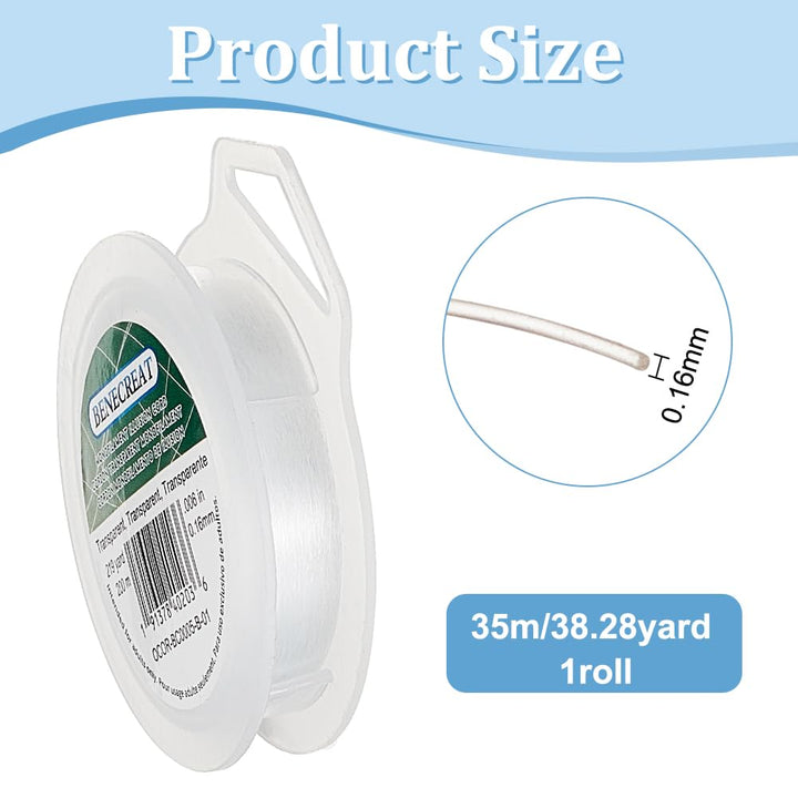 200m 0.16mm Fishing Nylon Beading Thread Wire for Hanging, Bracelet and Jewelry Making