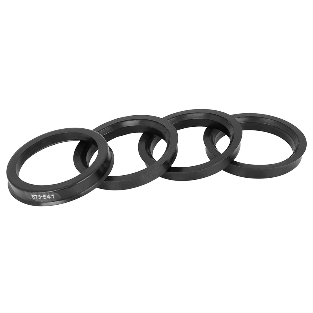 4pcs Plastic 67.1mm OD to 54.1mm ID Car Hub Centric Rings Wheel Bore Center Spacer Hub Rings Black