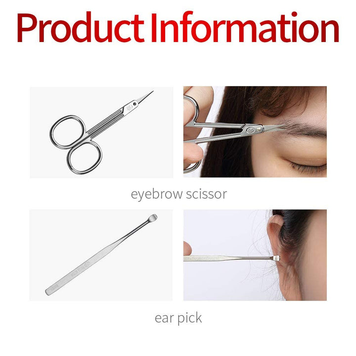 Silver : World No. 1. Three Seven (777) Travel Manicure Grooming Kit Nail Clipper Set (7 PCs, TS-4112C), MADE IN KOREA, SINCE 1975