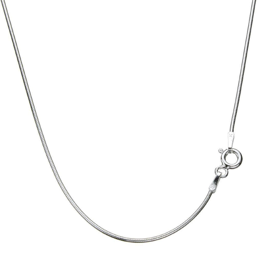 Sterling Silver 1mm Snake Nickel Free Chain Necklace Italy, 22