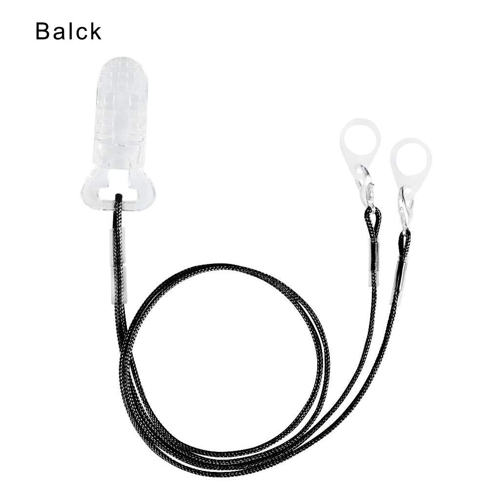 Hearing Aid Clip - Anti-Lost Lanyard Protector BTE Clip Holder for Adults Seniors (Black)
