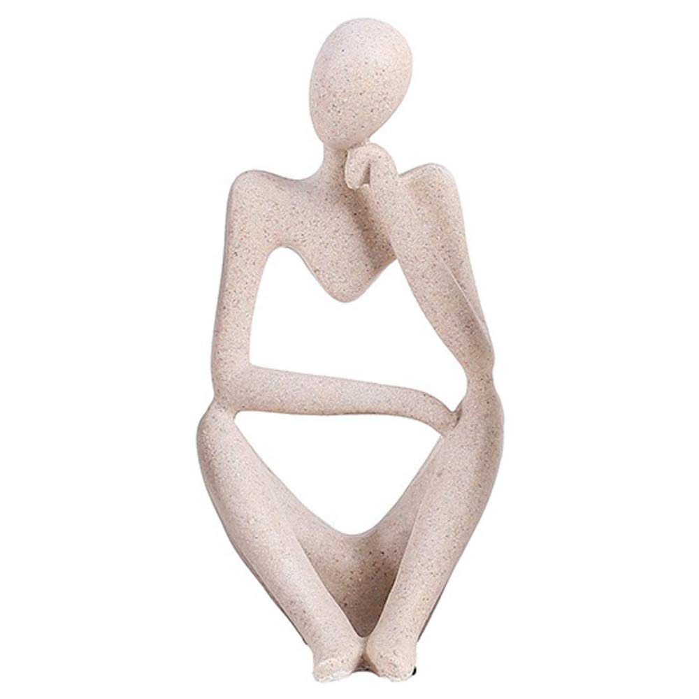 Asng Sandstone Resin Thinker Style Abstract Sculpture S