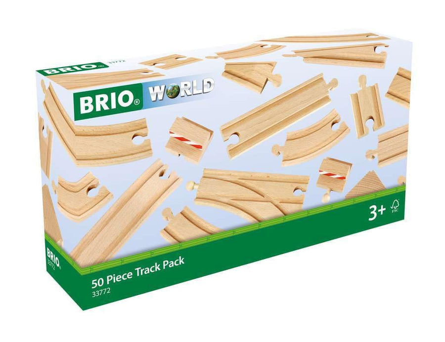 BRIO 33772 Special Track Pack - 50 Piece Set of Wooden 