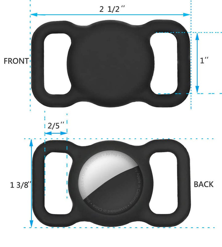 AirTag Dog Collar Holder [2 Pack] - Durable Apple AirTag Holder Secure Lock for GPS Tracking, Anti-Slip Waterproof Pet Collar Accessories (Black&amp;White)