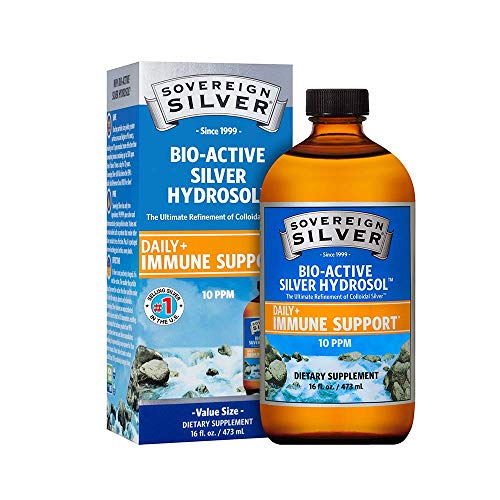 Bio-Active Silver Hydrosol for Immune Support - Colloidal Silver Liquid -10 ppm, 16oz (473mL) - Value Size