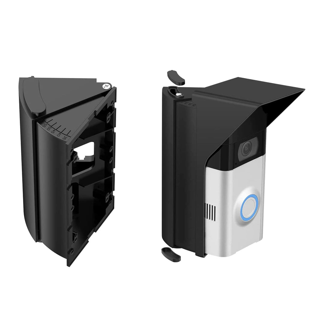 Waterproof Adiustable Angle Mount for Video Doorbell 1/2/3/3Plus/4/Wired/Pro/Pro2/(2020 Release), Blink and Nest Doorbell Battery/Wired, Expand View Area 30 to 60 Degree, Black
